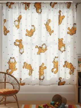 Upcycled Vintage Garfield Single Pocket Rod Curtain